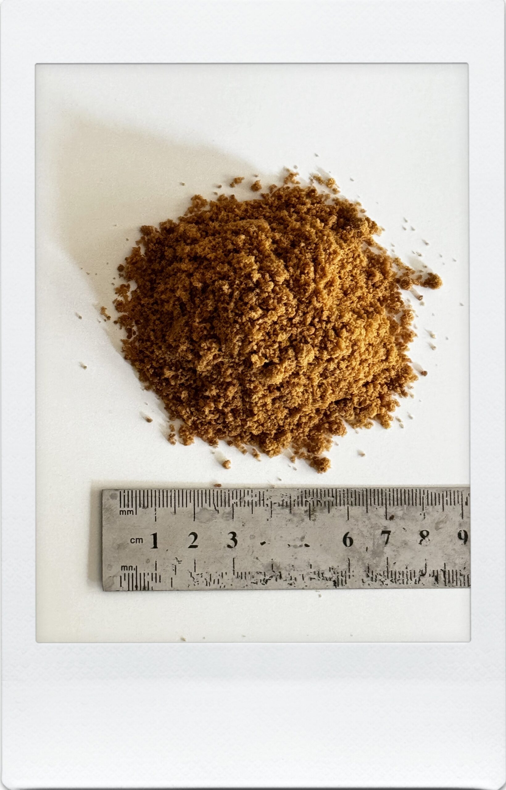 Polaroid frame coconut sugar with measurement